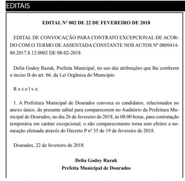 Edital publicado na sexta-feira (23) foi considerado ato arbitrário pela Justiça (Foto: Reprodução)