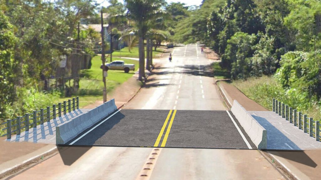 Projeto da ponte que será construída na Hayel Bon Faker foi divulgado por aliados do prefeito (Foto: Reprodução)