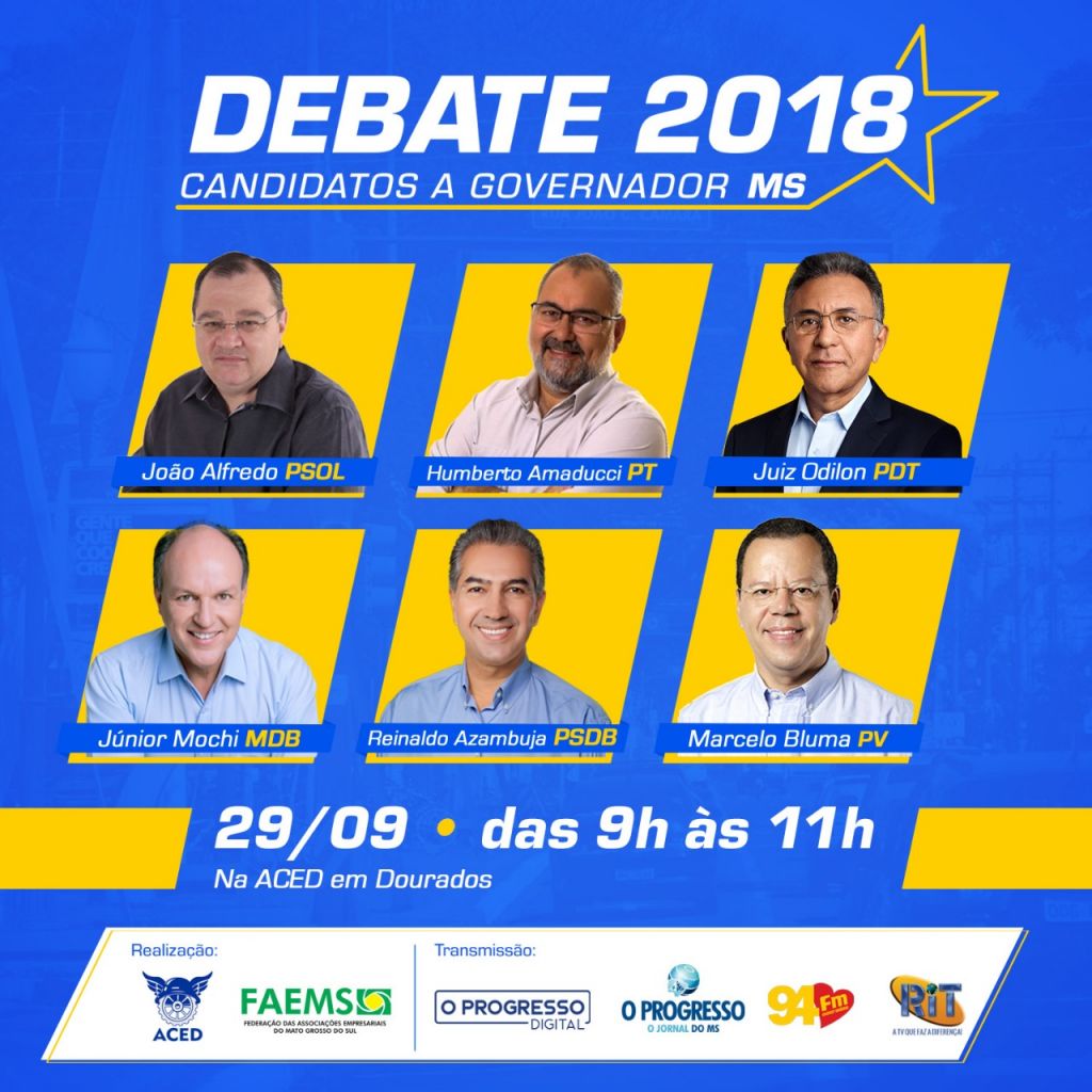 Debate entre candidatos ao Governo de MS será realizado no auditório da Aced (Foto: Divulgação)